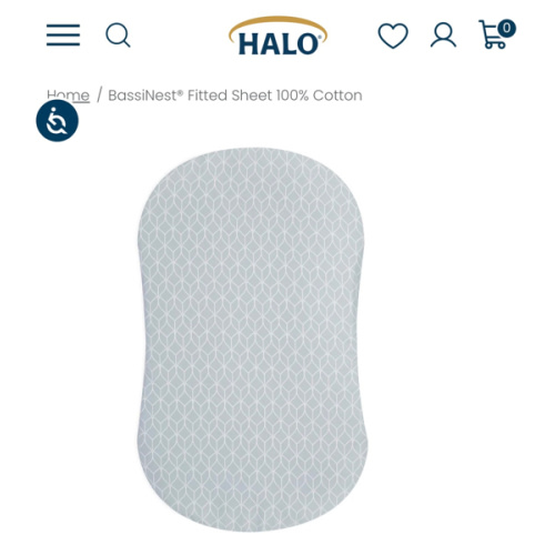 HALO - BassiNest Fitted Sheet 100% Cotton | Morning Mist - Gray