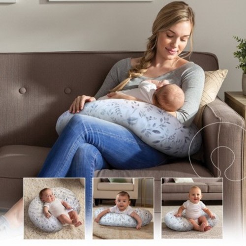 Boppy Original Feeding and Infant Support Pillow - Gray Taupe Leaves