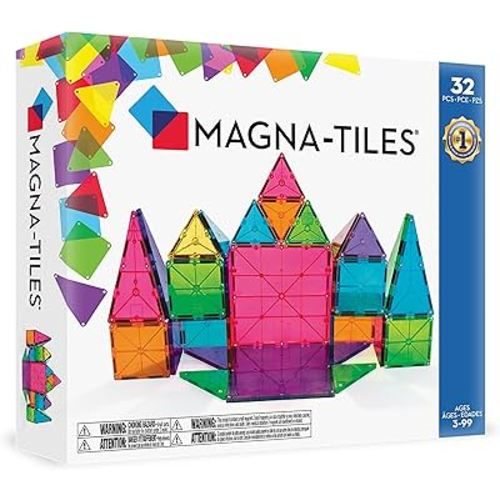 MAGNA-TILES Classic 32-Piece Magnetic Construction Set, The ORIGINAL Magnetic Building Brand