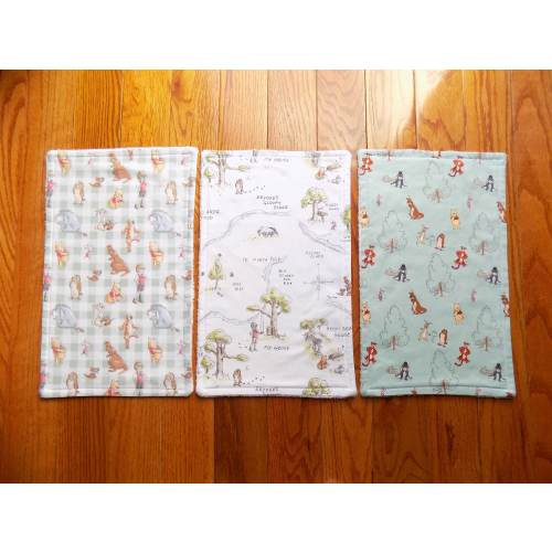 Set of 3 Winnie the Pooh Burp Cloths - Baby Shower Gift