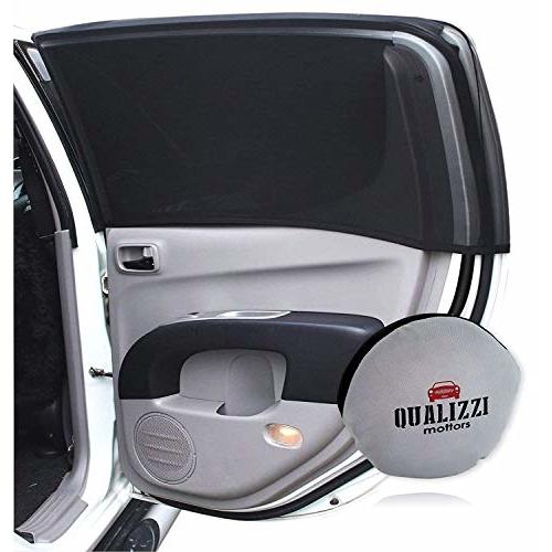 Qualizzi XXL-Size/Car Window Sun Shades for SUVs up to 46-51" x 23-25" for Side Windows Sun Protection for Baby. Window Socks (2-Pack)