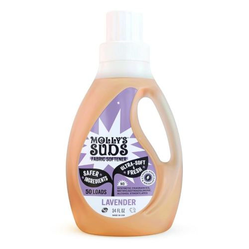 Molly’s Suds Fabric Softener Liquid for Sensitive Skin | Vinegar-Powered, Infused with Essential Oils | Fights Static, Reduces Wrinkles, Deodorizes | Lavender, 50 Loads