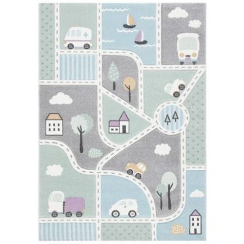 Carousel Kids Crk193 Loomed Indoor Runner Rug - Grey/light Blue - 2'3"x6' - Safavieh