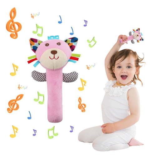 Tarmeek Baby Soft Rattles Shaker Teething for 0-6 Months Newborn,Infant Developmental Hand Grip Baby Cute Stuffed Animal Doll for 6-12 Months Toddlers,Birthday Gifts for Kids