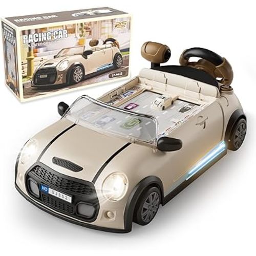 Racing Car Steering Wheel Toy, Racing Adventure Car Steering Wheel for Kids Toddler Simulated Driving Game with Music Interactive Learning Toys Birthday Gifts for Boys Girls Ages 3+