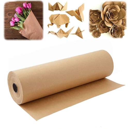 Brown Kraft Paper Roll: Recycled Gift Wrap, Art Canvas (100gsm)