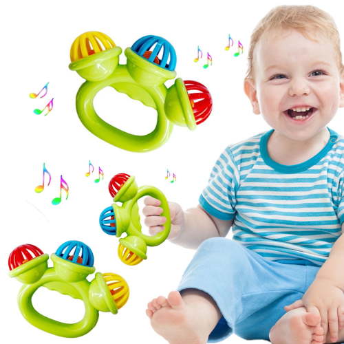 KOYPTL Baby Rattle Toys Set for Newborns Teethers 0-6 4-12 Months,Infant Sensory Soothing Rattles for Toddlers,Musical Hand Bells ball Shaker Jingle Bell Toy for Boys Girls Christmas Shower Gift