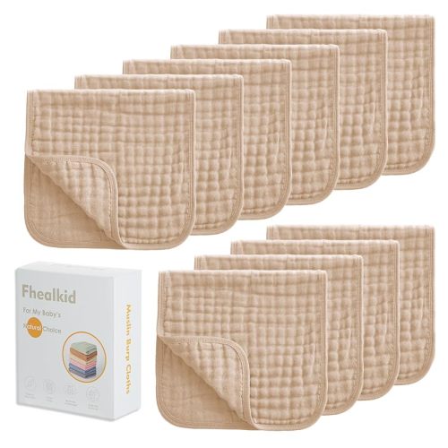 Muslin Burp Cloths Sets Newborn Baby Boy Essentials Must Haves 100% Cotton 10 Pack 22" X 10",6-Layer Baby Bibs & Burp Cloths for Baby Drool and Messes - Soft, Safe & Gentle for Boys & Girls Multi