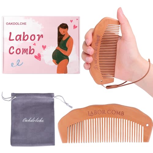 OAKDOLCHE Wooden Birth Comb, Pregnancy Must Haves Labor Comb, Labor and Delivery Essentials, Thoughtful Gifts for Expectant Moms