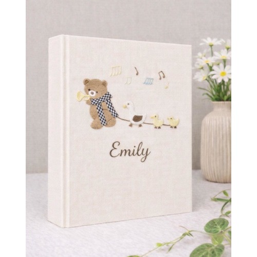 Custom Hand Embroidered Keepsake Album, Embroidered Photo Album With Sleeves, Personalized Baby Photo Album, Baby Scrapbook