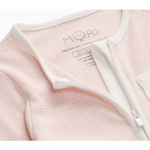 Clever Zip Baby Pajamas - Blush Stripe