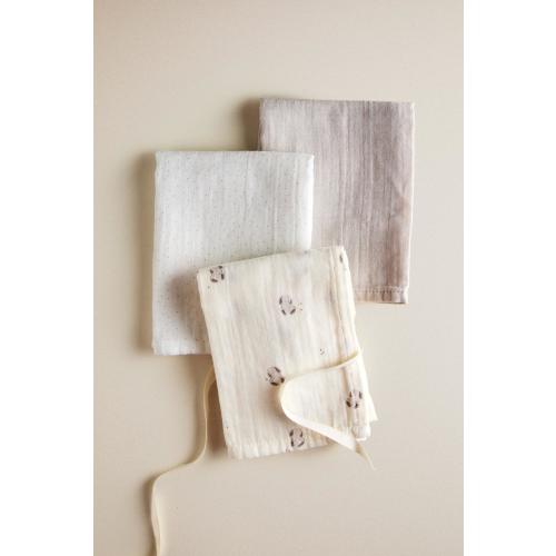 BABY BUNNY MUSLIN CLOTHS (PACK OF 3)