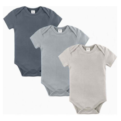 3-Pack Classic Short Sleeve Bodysuit Bundle Harbor + Mist + Stone - Colored Organics Rompers | Maisonette