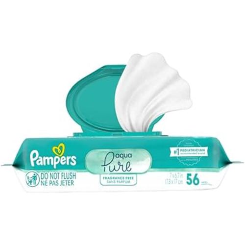 pampers aqua pure baby wipes 56 ct OLD