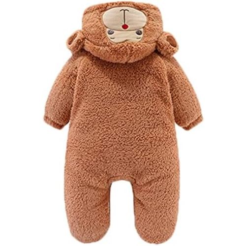 Gaorui Newborn Baby Jumpsuit Outfit Hoody Coat Winter Infant Rompers Toddler Clothing Bodysuit Cartoon