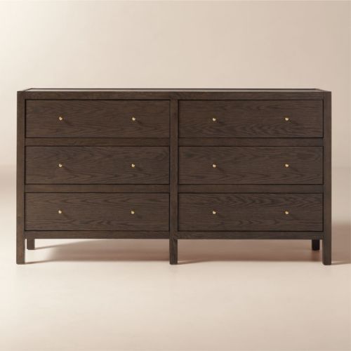 Layton 70" Dark Oak 6-Drawer Dresser