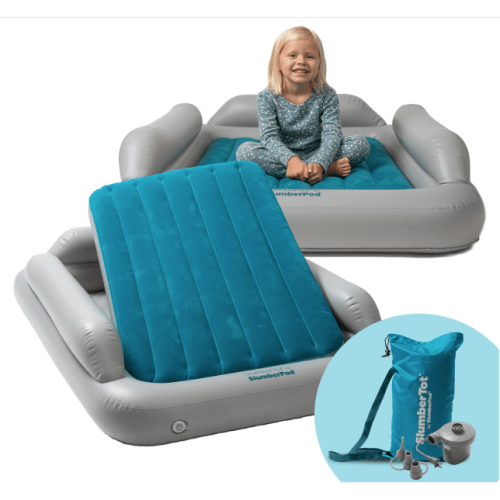 SlumberPod SlumberTot Inflatable Toddler Bed, Gray/Teal