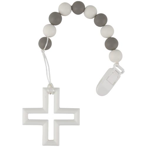 Cross Silicone Bead Teether, 4 Inches
