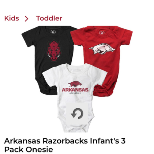 Arkansas Razorbacks Infant's 3 Pack Onesie