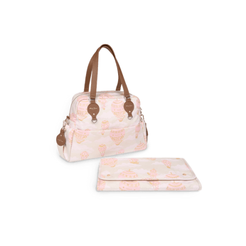Changing Bag - Hot Air Balloons Jacquard Pink