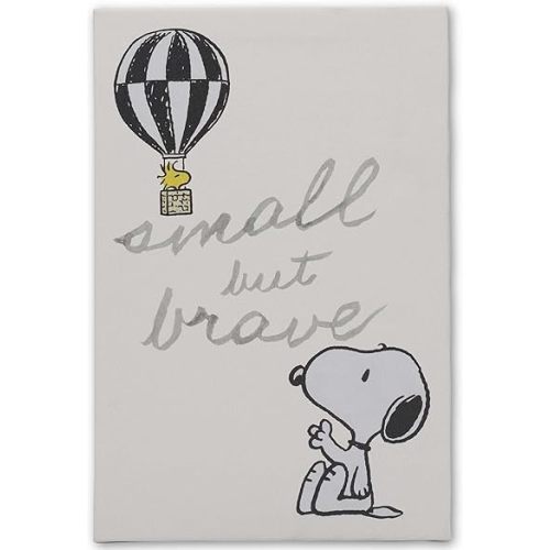 Open Road Brands Peanuts Snoopy Small But Brave Gallery Wrapped Canvas Wall Decor - Adorable Snoopy Picture for Kids' Bedroom or Nursery