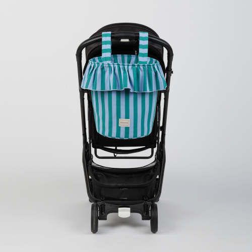 Striped Basket - Green + Sky Blue · Minicoton