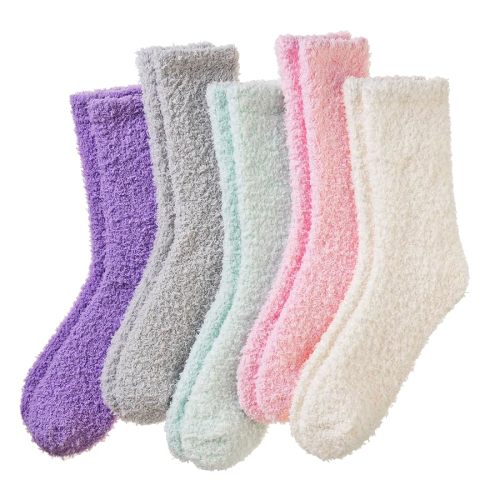 Women Fuzzy Slipper Socks Winter Microfiber Soft Cozy Plush Fluffy Socks Warm Comfy Thermal Home Sleeping Socks