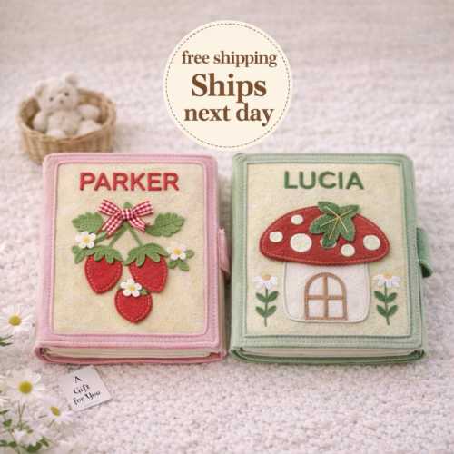 Personalized Baby toy, Quiet Book for Baby , Custom Name Busy Book, Toddler Sensory Gift