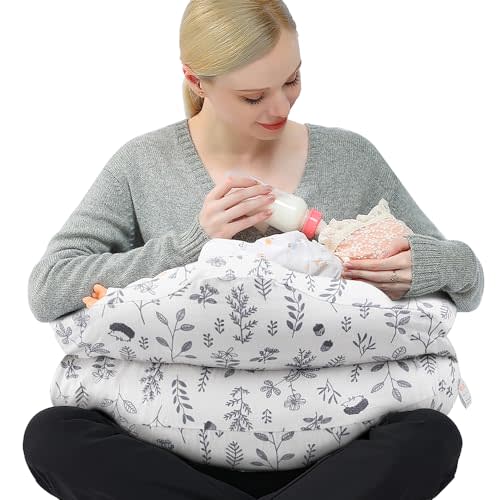 Chilling Home Nursing Pillow Adjustable, Pillow for Breast Feeding Bottle Feeding, Large Size More Support for Mom, Breastfeeding Essentials, Removable Cover