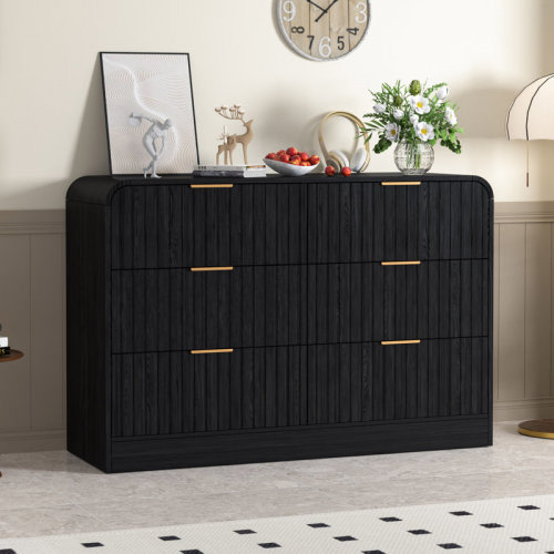Mercer41 Fluted Rounded Corner 6-drawer Dresser Organizer & Reviews | Wayfair