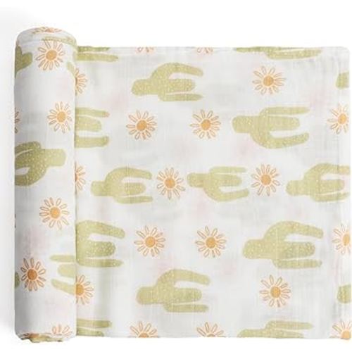 Knirose Muslin Swaddle Blankets Newborn Baby Infant Swaddle Blanket Unisex Swaddle Wrap Soft Silky Baby Receiving Blanket Wraps Neutral for Newborns Boys and Girls Large 47 x 47 inches(120x120cm)