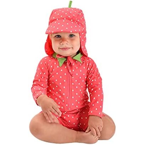 Cuddle Club UPF 50+ Long-Sleeve Baby Swimsuit, Sun Protection Sunsuit for Newborn, Infant, Toddler - Boys and Girls
