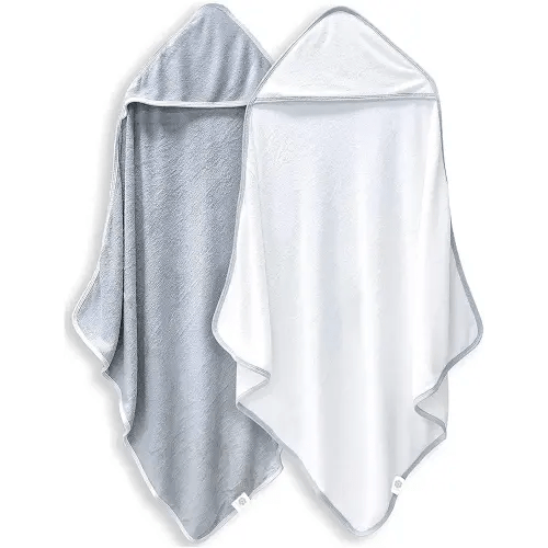 2 Pack Baby Bath Towel - Rayon Made from Bamboo, Ultra Soft Hooded Towels for Babies,Toddler,Infant - Newborn Essential -Perfect Baby Registry Gifts for Boy Girl