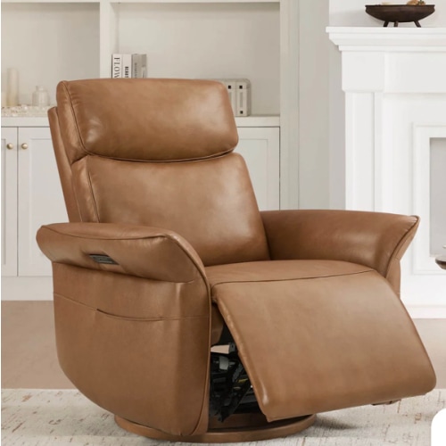 Vinca Power Swivel Nursery Glider Recliner with Power Lumbar & Headrest