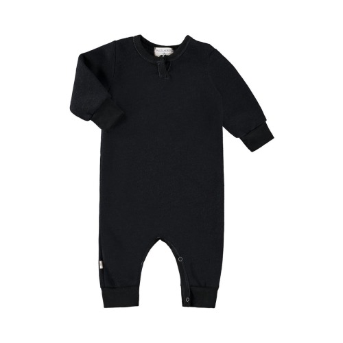 Henley Sweatshirt Fleece Romper