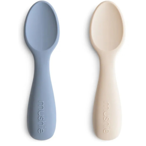 Mushie - Silicone training cutlery - Blue | Smallable