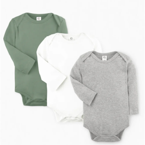 3-Pack Long Sleeve Bodysuit Bundle