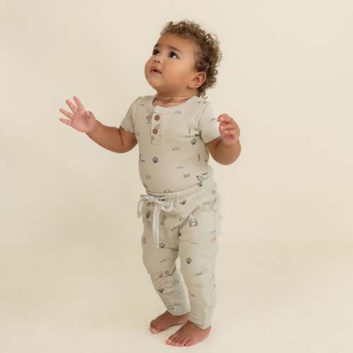 Organic Short Sleeve Onesie & Pants Set - Surf