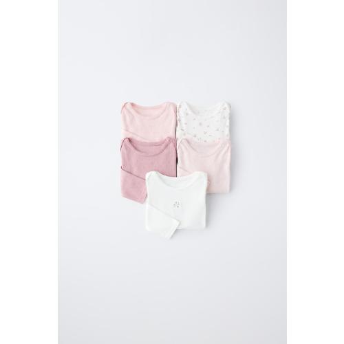 FIVE-PACK FLORAL BODYSUITS - Pink | ZARA United States