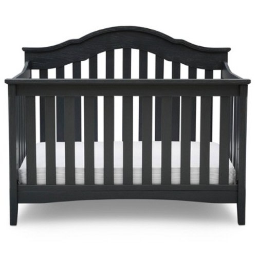 Delta Children Farmhouse 6-in-1 Convertible Crib, Color: Textured Midnight Gray