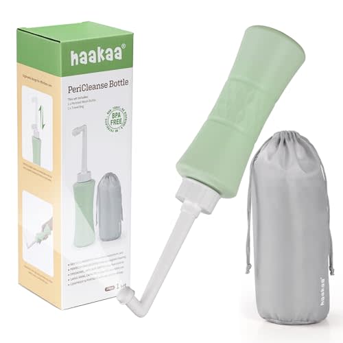 haakaa Peri Bottle Sprayer for Postpartum Care, Green, 500ml/16.9oz | Large Capacity, Portable Bidet, Perineal Cleansing and Recovery, For New Mom, Postpartum Essential,Travel Bidet for Men