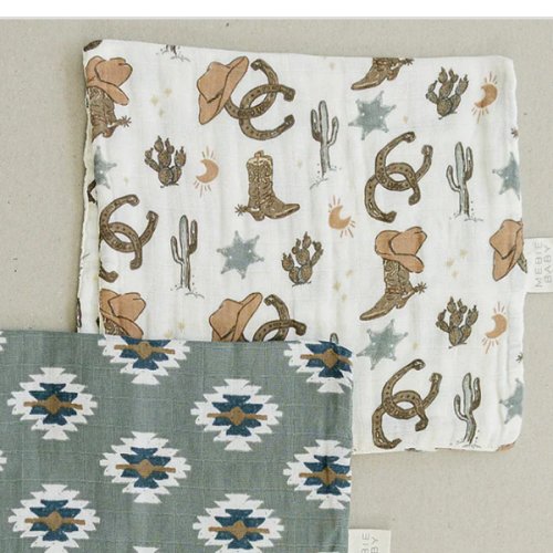 Outlaw Cowboy Muslin Burp Cloth