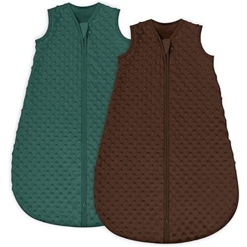 Yoofoss Fleece Baby Sleep Sack 12-18 Months with Plush Dots, TOG 1.5 Baby W