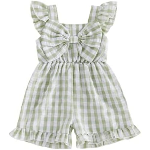 Little Girl Romper Toddler Overalls Summer Bow Jumpsuit Boho Outfit 6M-5T