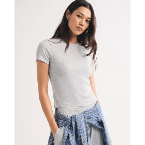 Modal-Blend Lounge Rib Baby Tee Medium