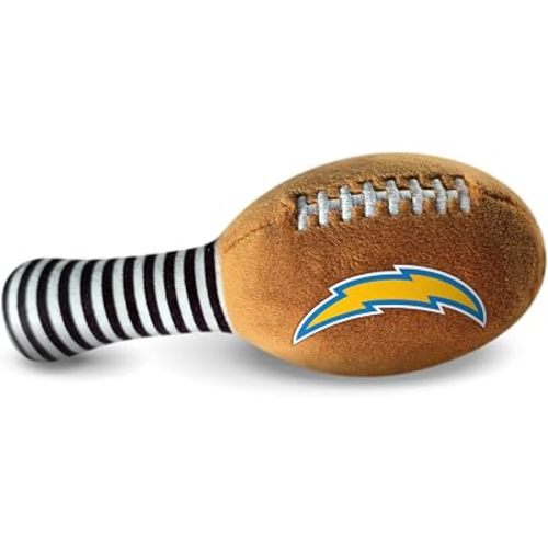 Los Angeles Chargers Plush Football Rattle by Smilo - Officially Licensed NFL Baby Rattle Toy - Soft Baby Rattle with Bell - for Babies and Toddlers from 3 Months