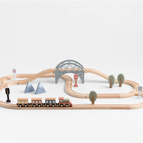 45-Piece Wooden Kids Train Set
