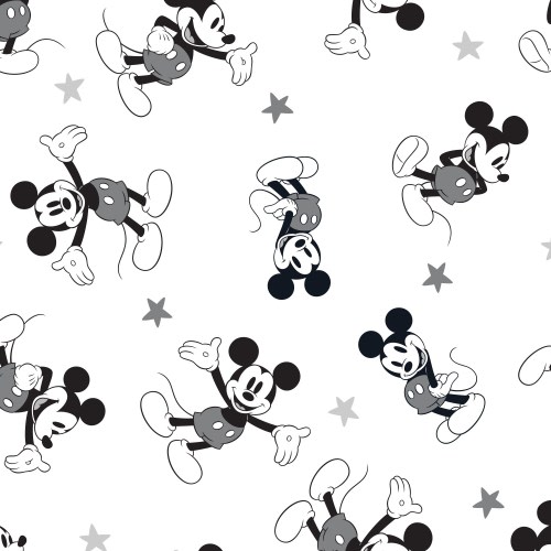 Lambs & Ivy Disney Baby Magical Mickey Mouse 100% Cotton Fitted Crib Sheet - White/Black