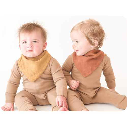 Muslin Baby Bibs – KONSSY 10 pack. Color: Earthy vitality