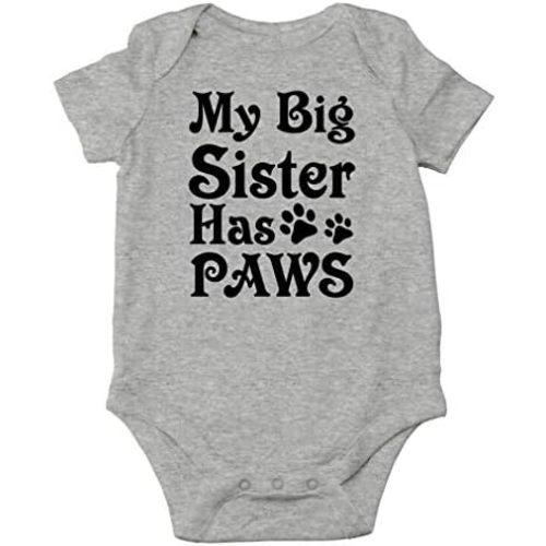 AW Fashions My Big Sister Has Paws Baby Bodysuit Cute Newborn Girl Outfits Funny Romper Baby Boy Clothes